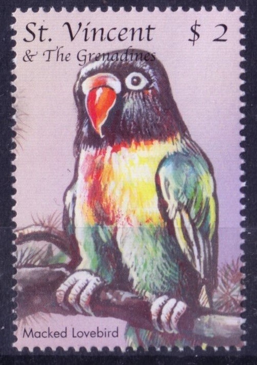 St. Vincent & Grenadines 2000 MNH, Macked Lovebird, Birds