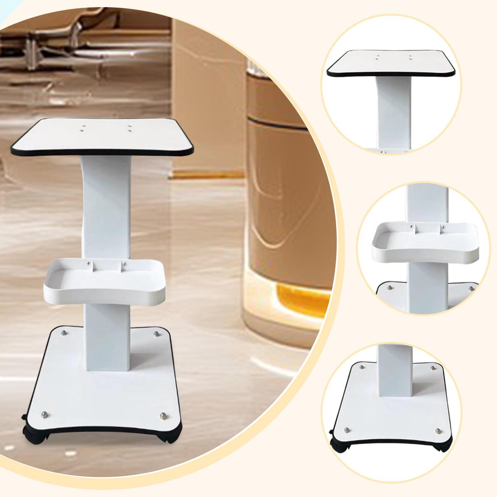 Rolling Utility Cart Salon Beauty Station Skincare Tool Organizer White Height