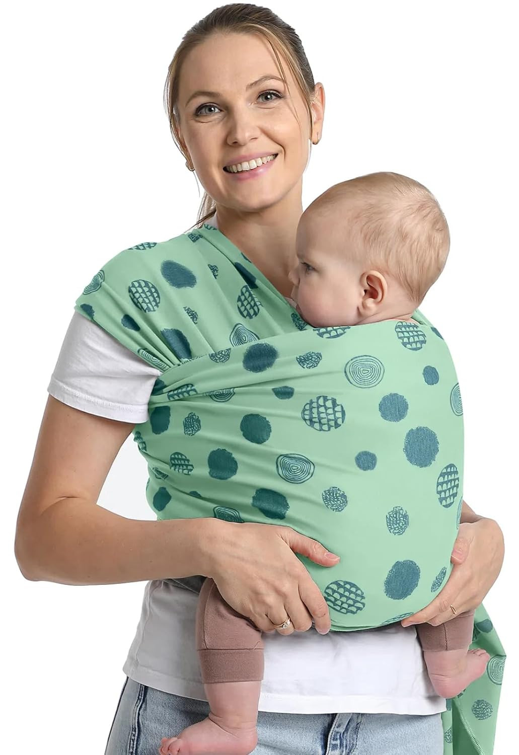 Baby Wraps Carrier - Polka Dots Pattern - All-In-One Baby Wearing Wrap Hands-Fre