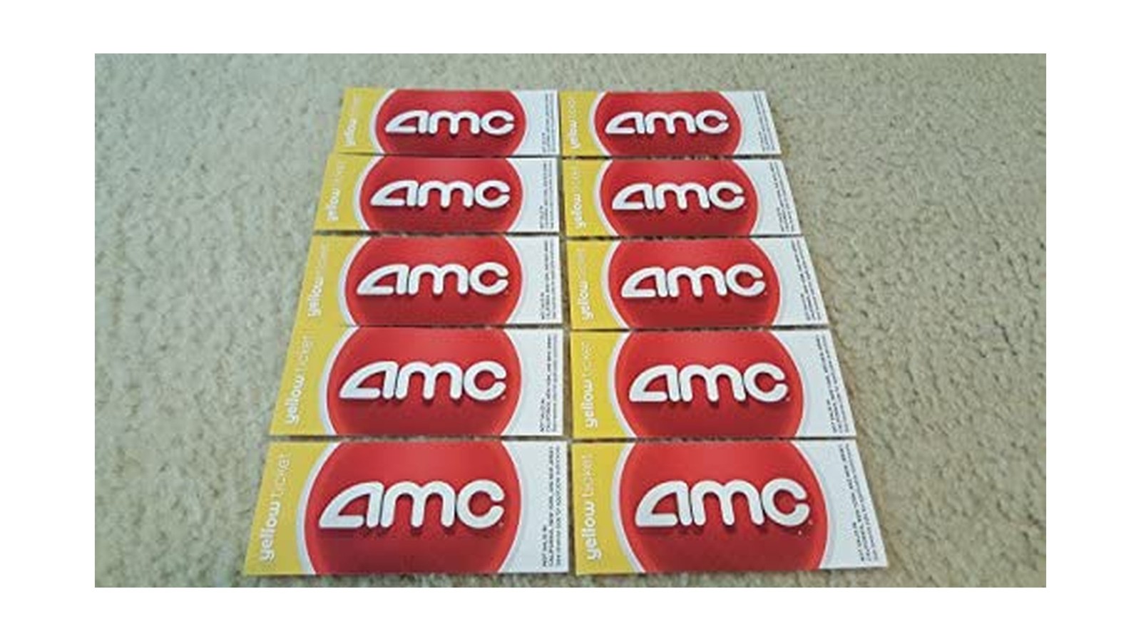 10 AMC Theatre Yellow Movie Tickets (SAVE 25!)
