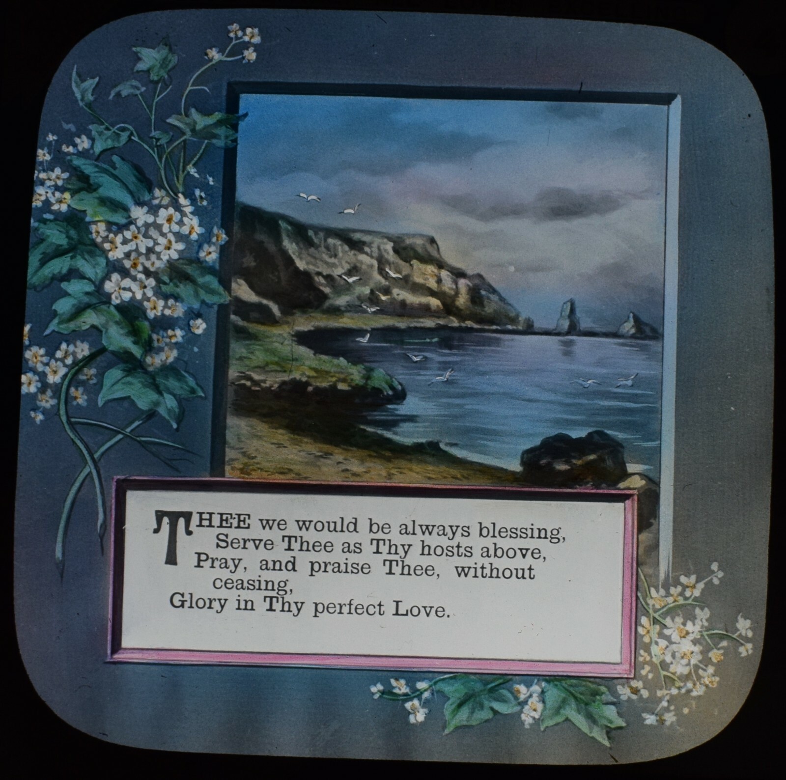 Magic Lantern Slide LORD DIVINE ALL LOVES EXCELLING NO4 C1890 RELIGIOUS HYMN