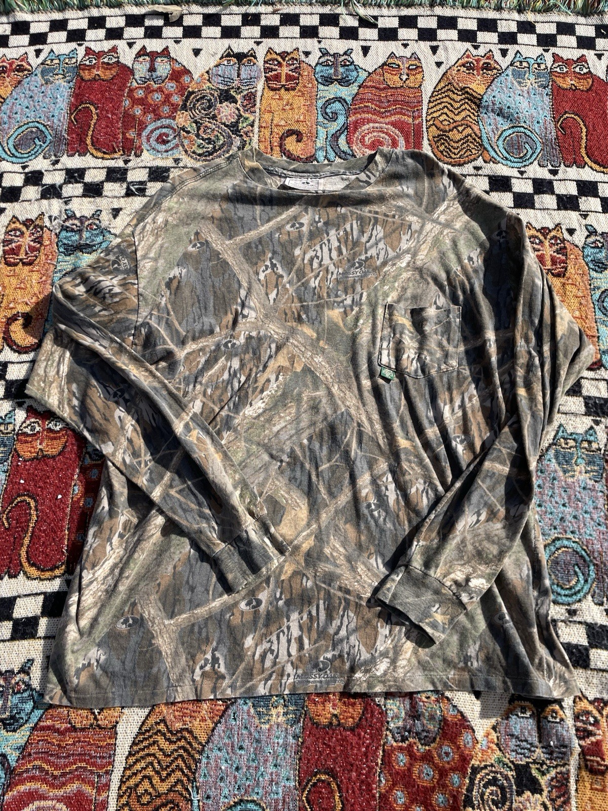 Vintage Mossy Oak Shirt 2XL Long Sleeve Tree Camo Outdoors