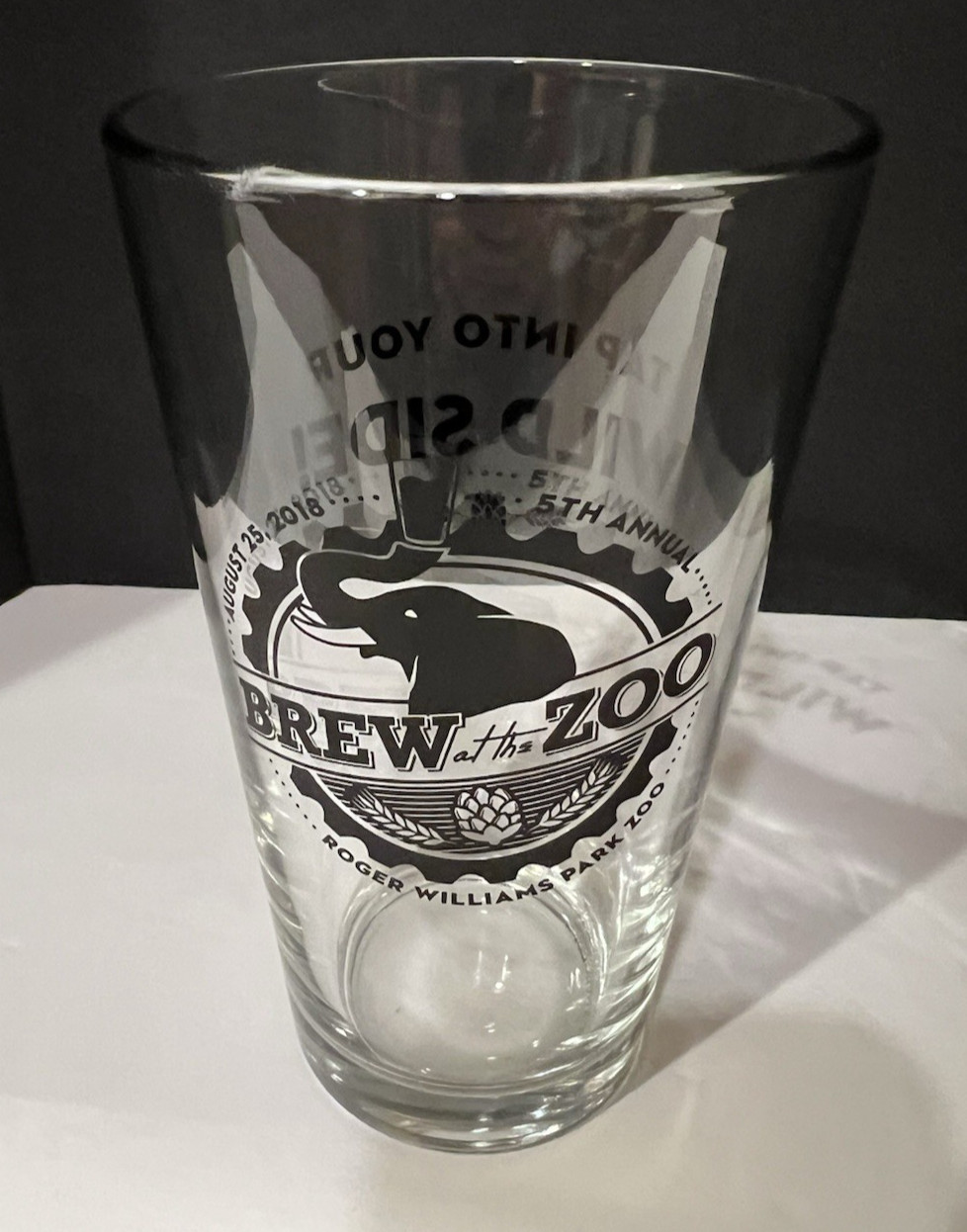 Brew at the Zoo-Roger Williams, RI Pint Glass-5th Annual-Tap Into Your Wild Side