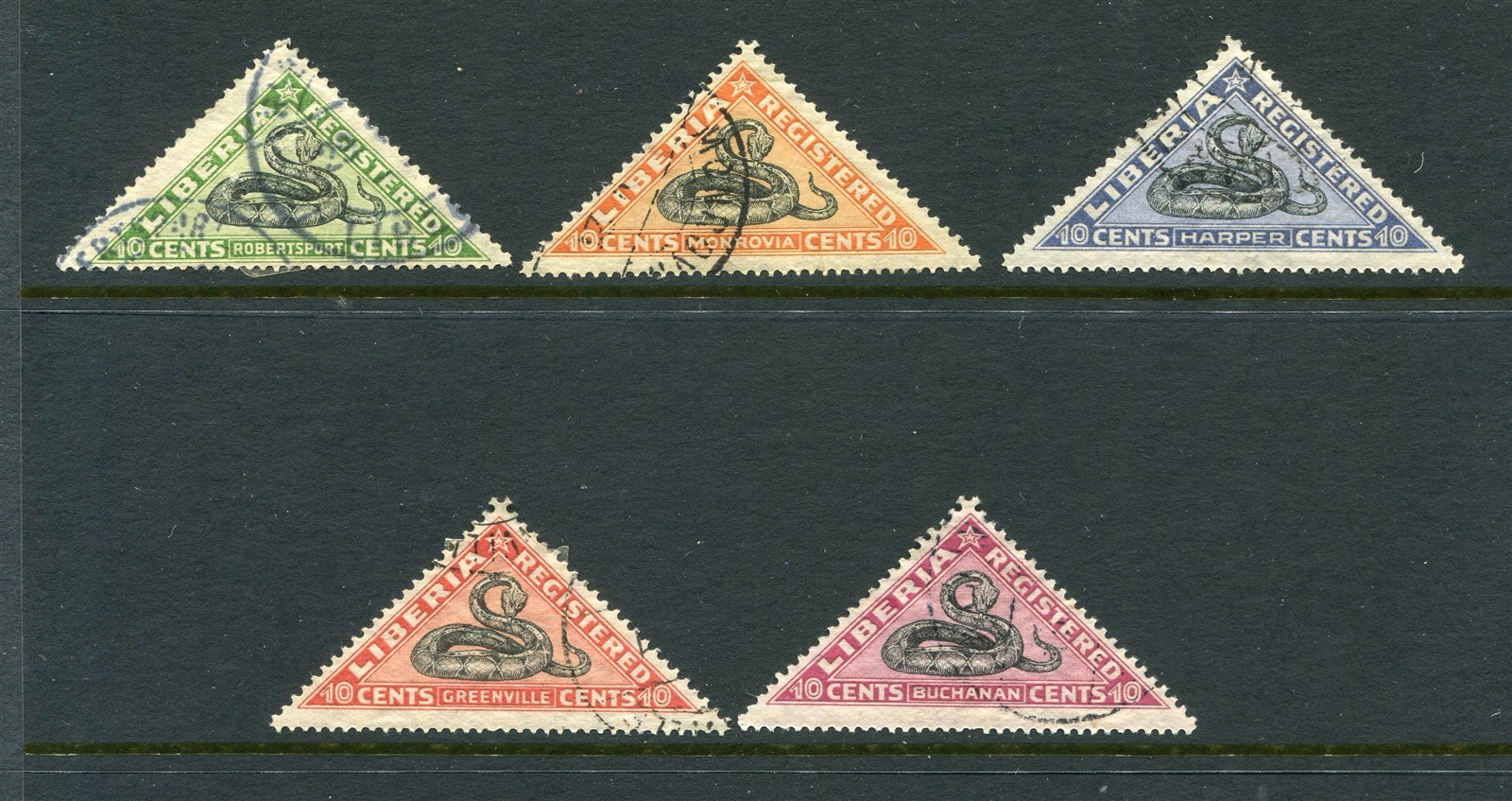 Liberia #F20-24 Snakes Complete Set [Used]