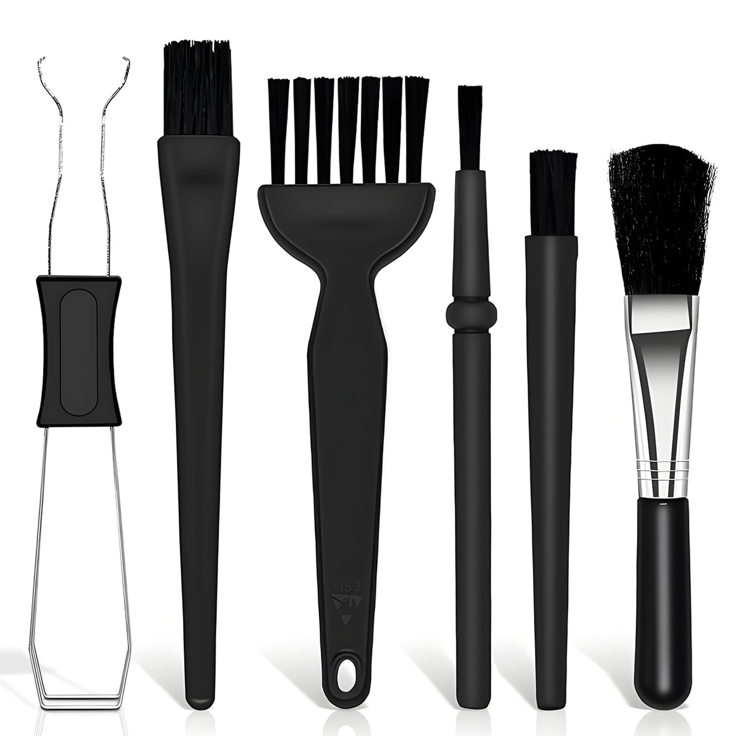 IOGOG 6PCS Keyboard Brush Cleaner Kit with Keycap Puller & Switch Black 