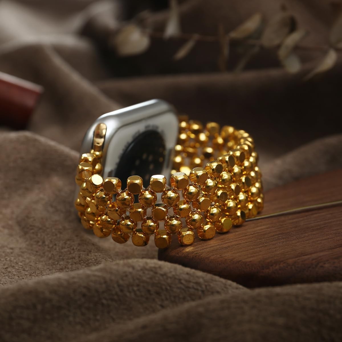 Metal Elastic Strap Compatible with Apple Watch Series Ultra/11, 38-49mm