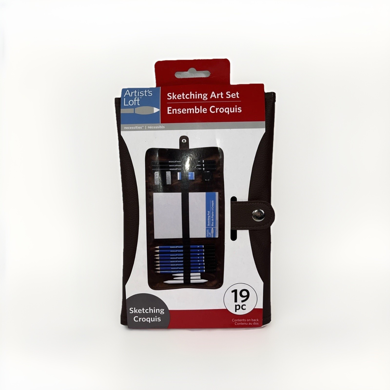 Artist’s Loft - 19 Piece - Sketching Travel Art Set - New Brown Case