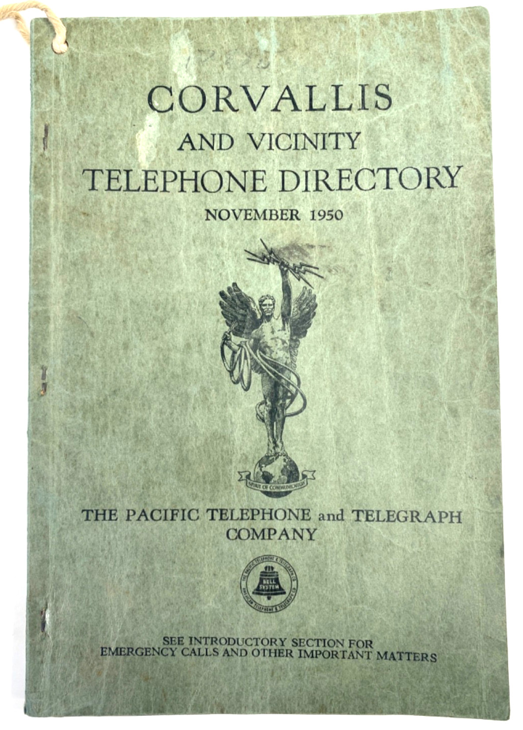 1950 CORVALLIS, OREGON TELEPHONE DIRECTORY local phone book & yellow pages BELL