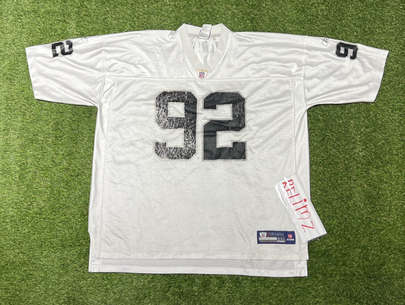 Oakland Raiders Richard Seymour #92 White Jersey Reebok nfl football 3x