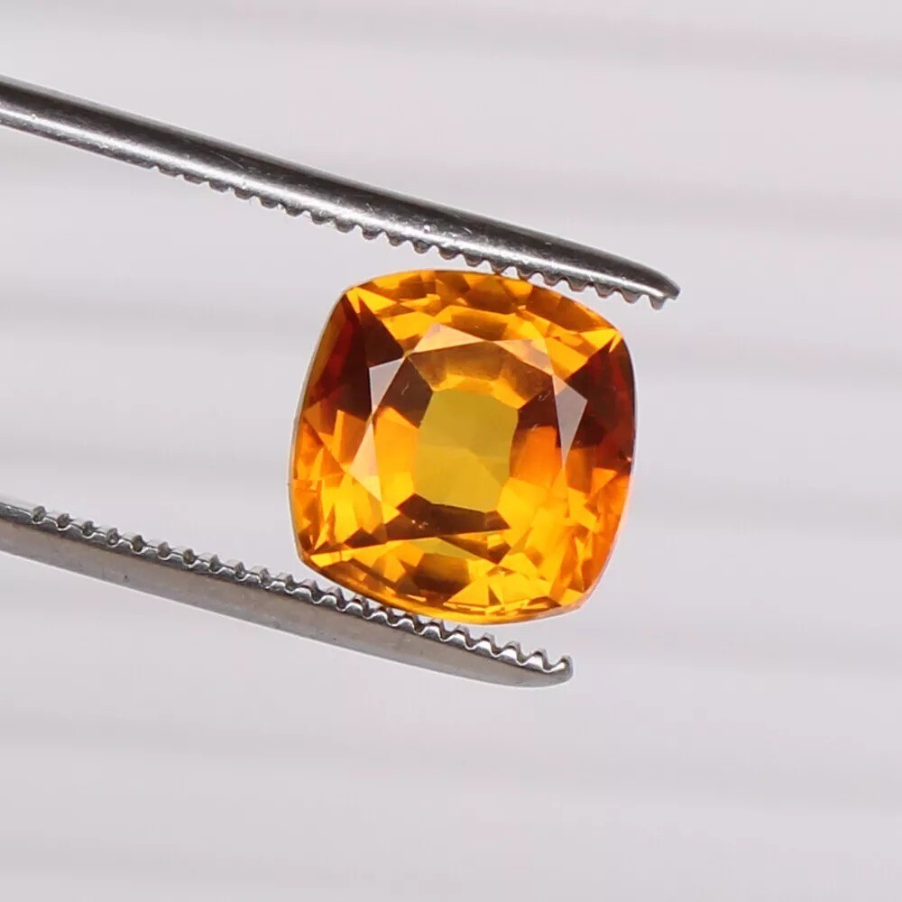 Orange Sapphire Padparadscha 6.80 Ct. Square Cushion Loose Gemstone