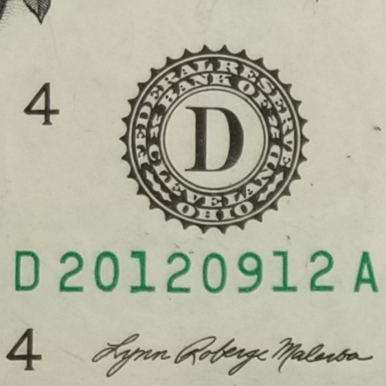 Birthday Note September 12, 2012 Fancy Serial Number Dollar U.S. Series 2021 D A