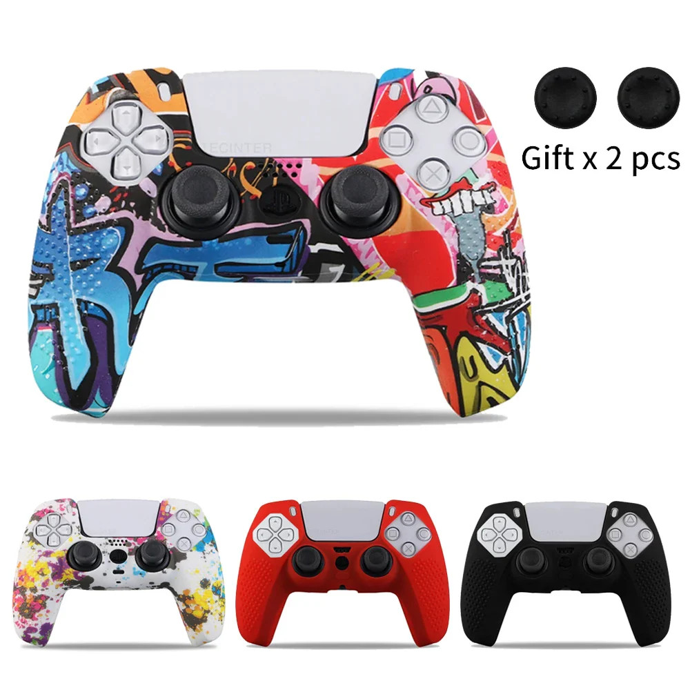 Anti-Slip Silicone Case Rubber For PS5 Gamepad Protective Cover Shell Grips Suit