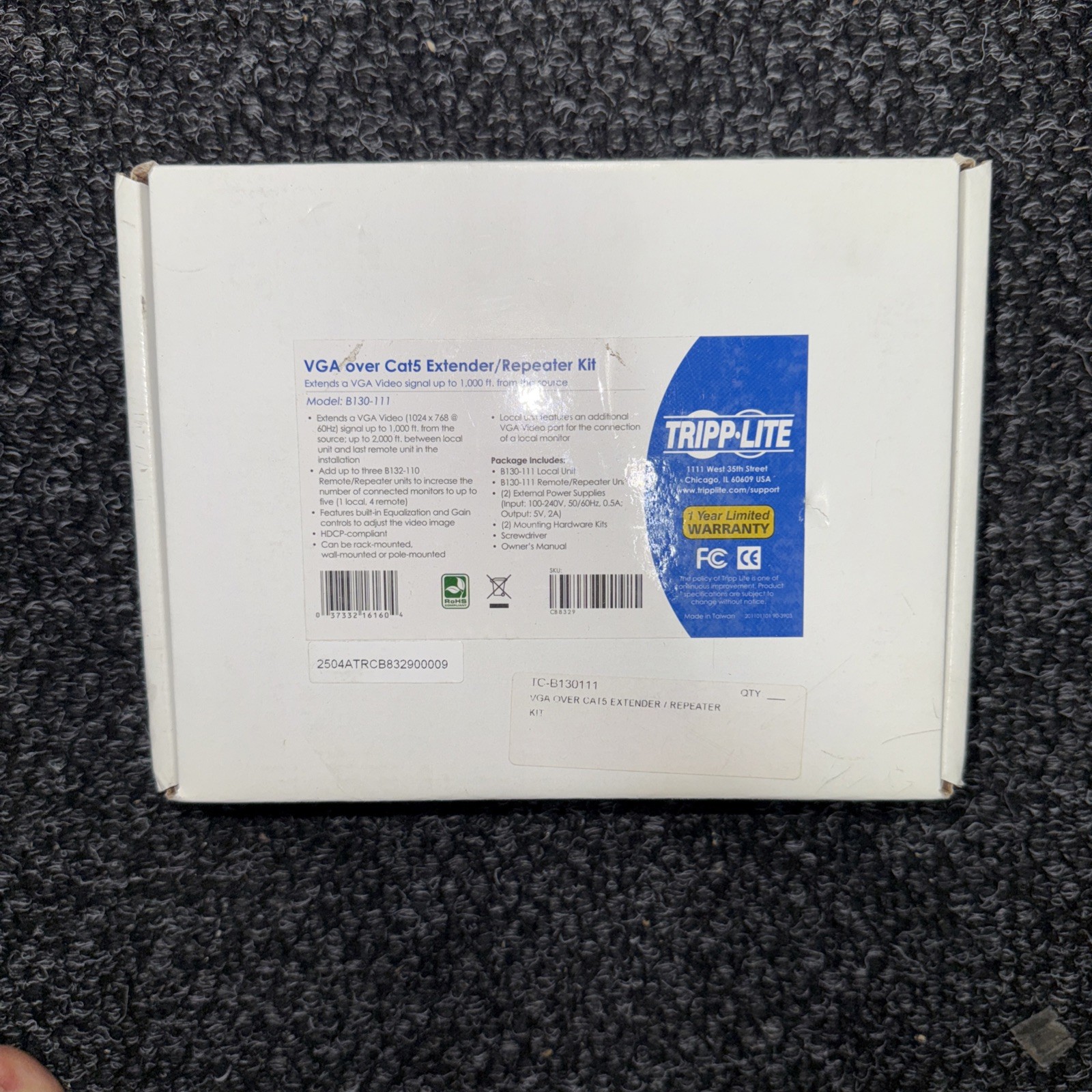 VGA over cat 5 extender repeater kit