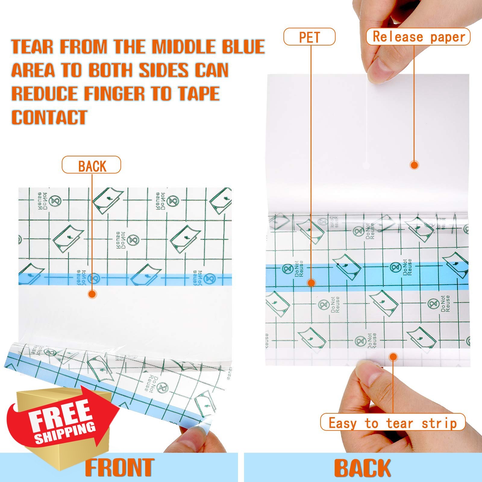 Waterproof Clear Adhesive Bandage Tape 3.94" x 5.47 Yard