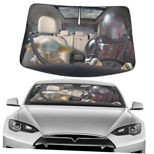 Windshield Sun Shade for T Vehicle (59x37 Inches), Electric Car 04. Color 1