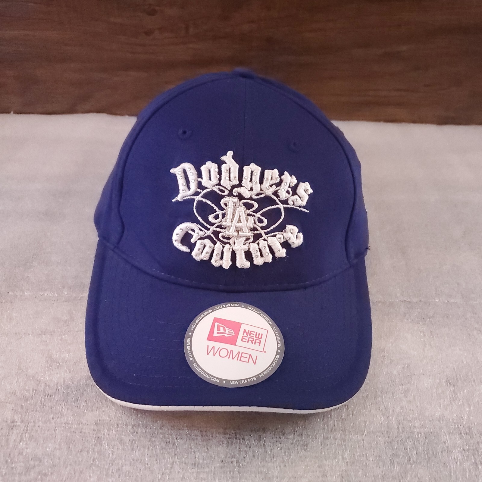New Era Women's Los Angeles LA Dodgers Couture Bling Strapback Cap Hat Blue