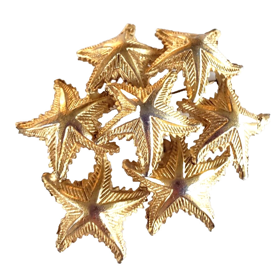 Vintage DeNicola Starfish Cluster Gold Tone Pin 1-7/8"