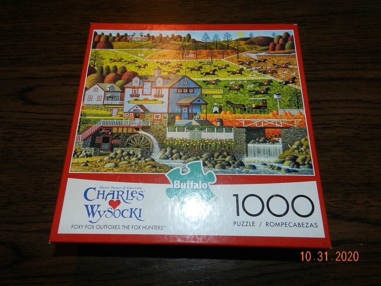 Charles Wysocki 1000 Pc Puzzle Foxy Fox Outfoxes Fox Hunters By Buffalo 