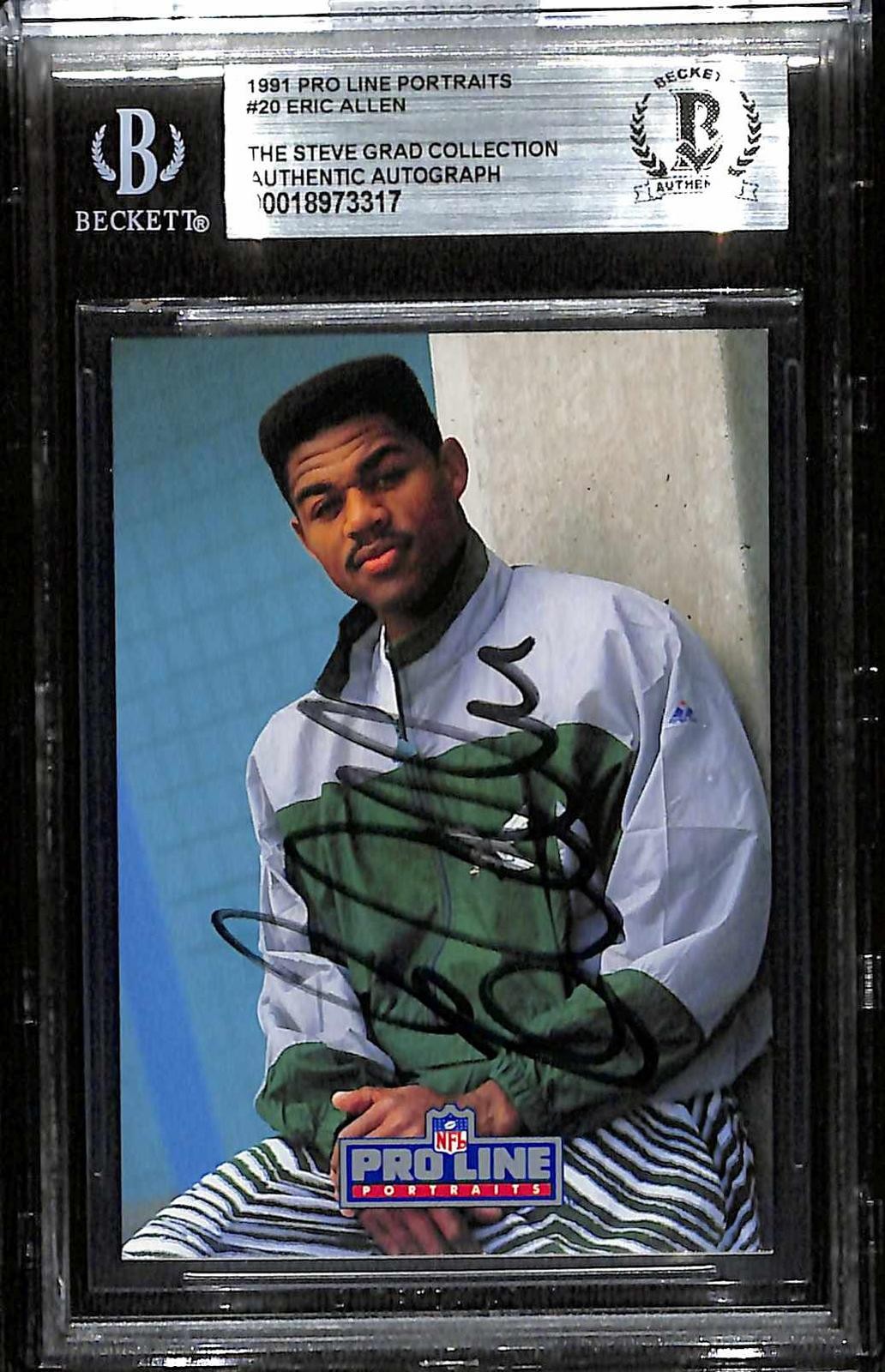 Eric Allen Philadelphia Eagles Signed 1991 Pro Line Portraits Card Beckett