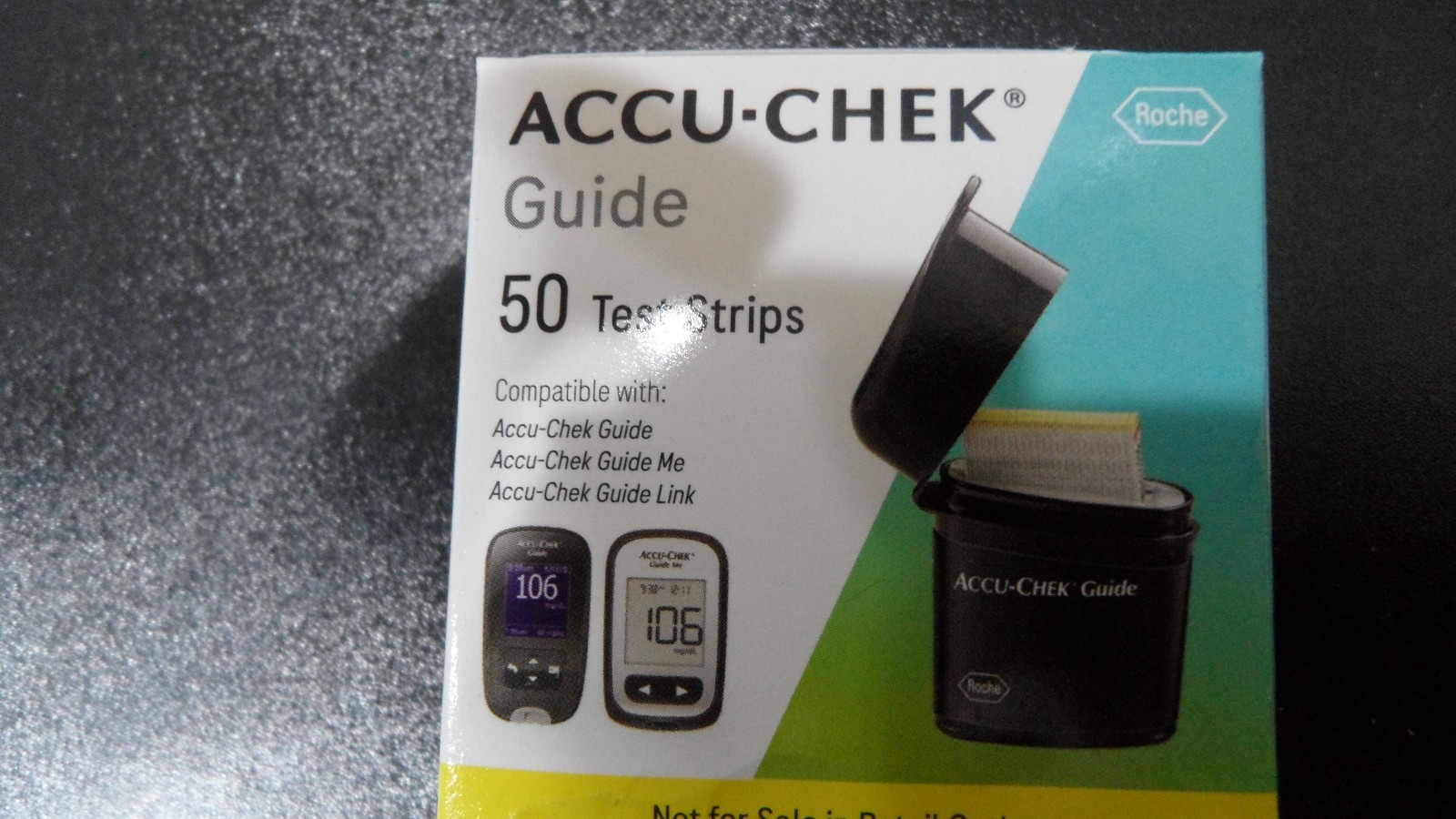 Accu-Chek Guide Blood Glucose Test Strips-50 count-Expires: 4-25, 2027