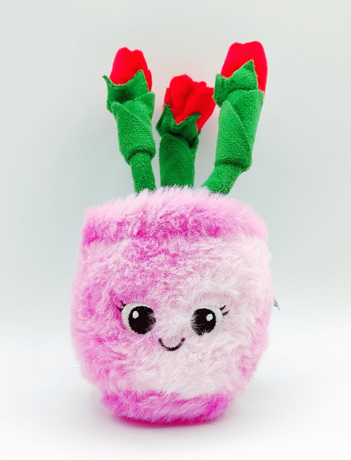 Nanco Red Roses Plant w/Purple Pot Plush  8" Stuffed Toy NEW