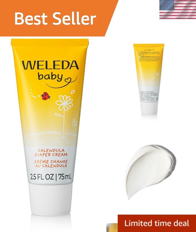 Baby Calendula Diaper Cream, 2.8 Fluid Ounce, Plant Rich Protection with Cale...