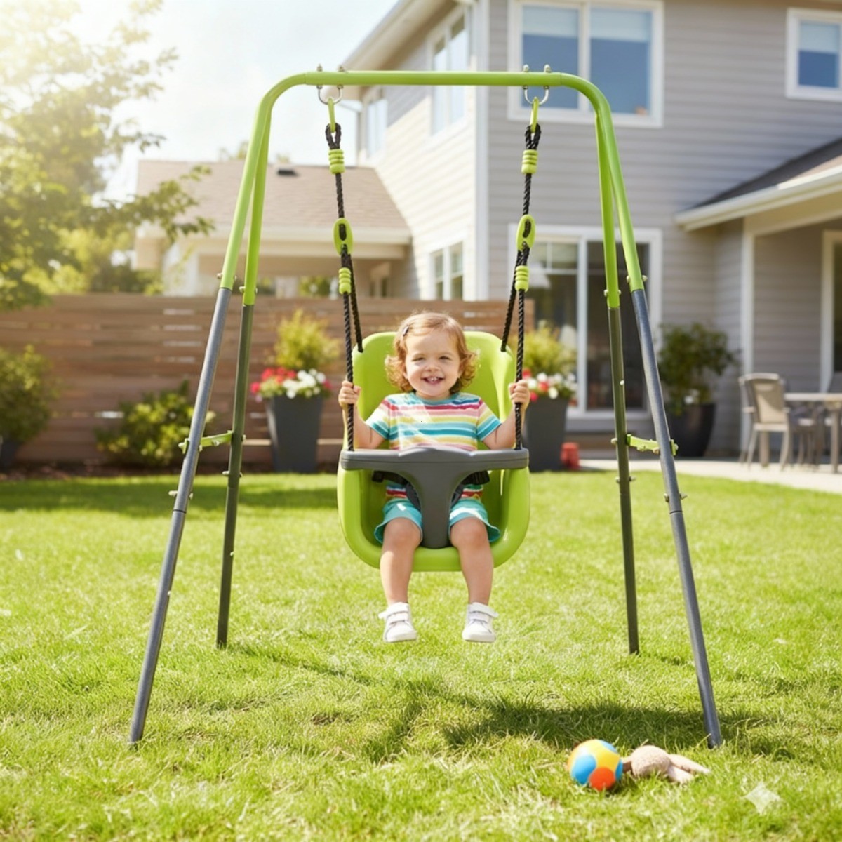 XNS001 Indoor-Outdoor Baby Swing with Safety Seat