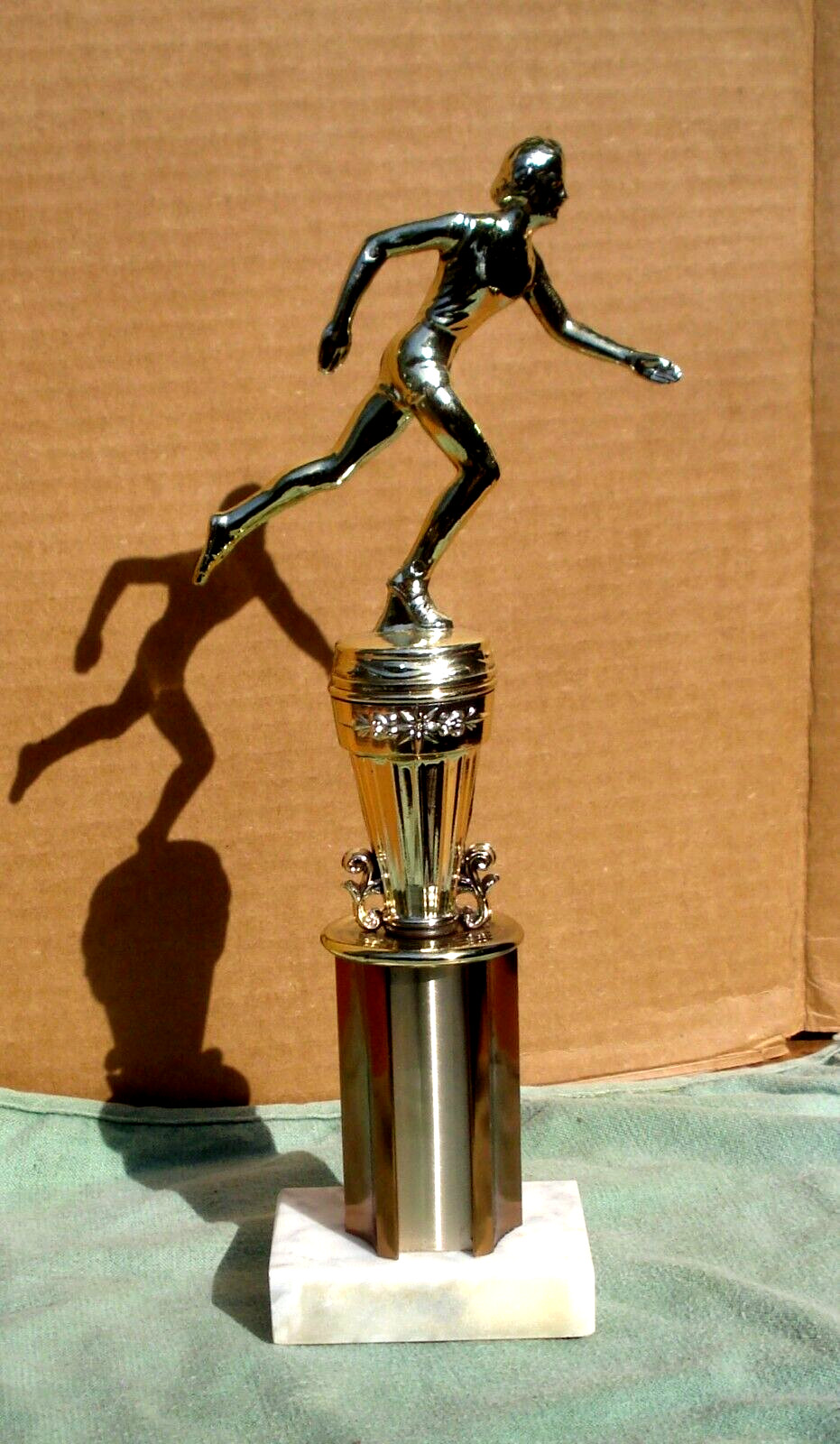 Track Trophy Womens Race Running Sports Marathon Marble Base 11" -  Not Engraved