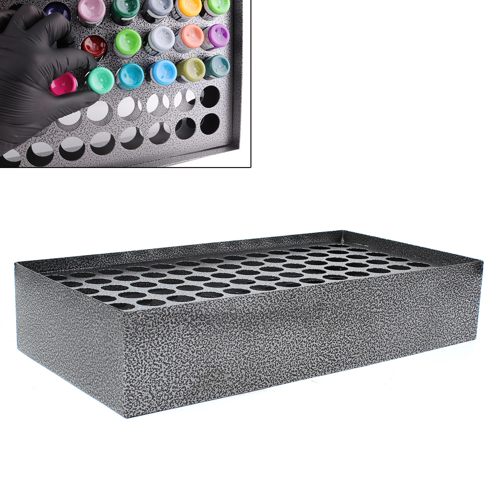 78-Holes Tattoo Ink Rack Wall Mounted Ink Bottle Display Holder Stand Organizer