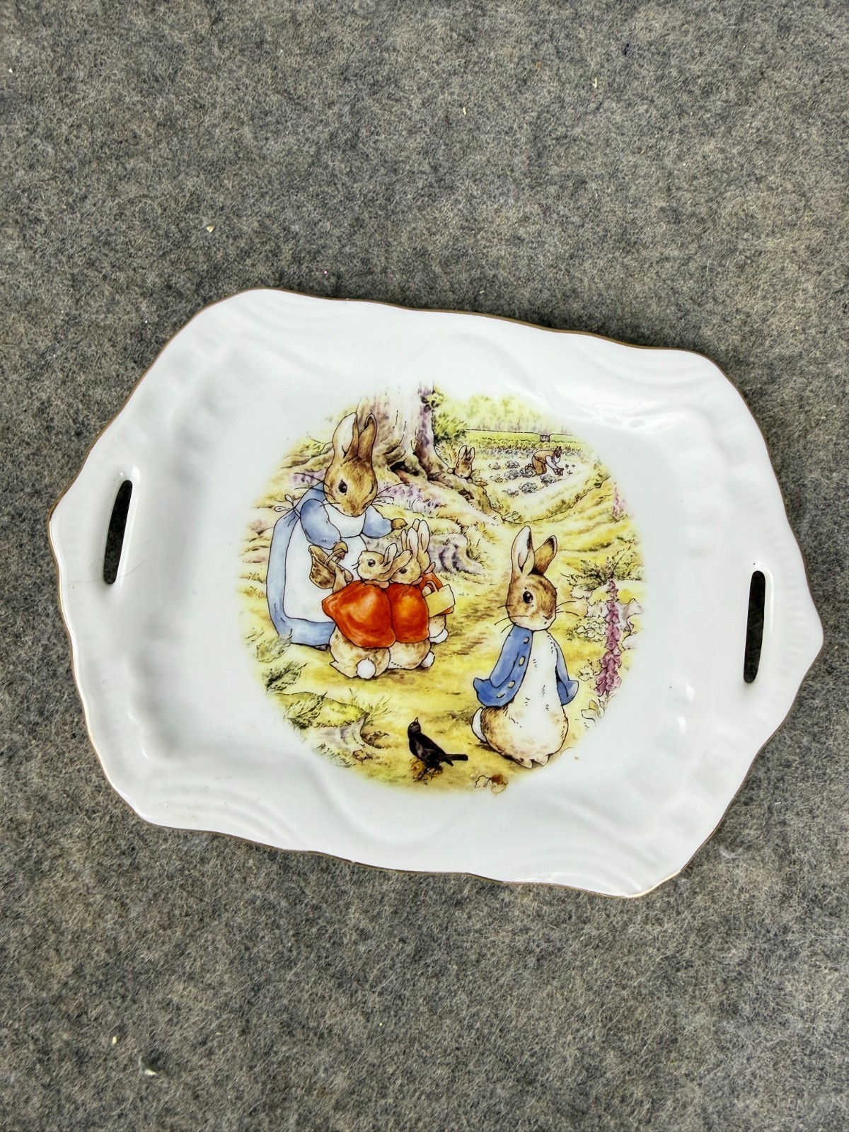 Reutter Porzellan Beatrix Potter Peter Rabbit Tray 6.25" x 4.5" German Porcelain