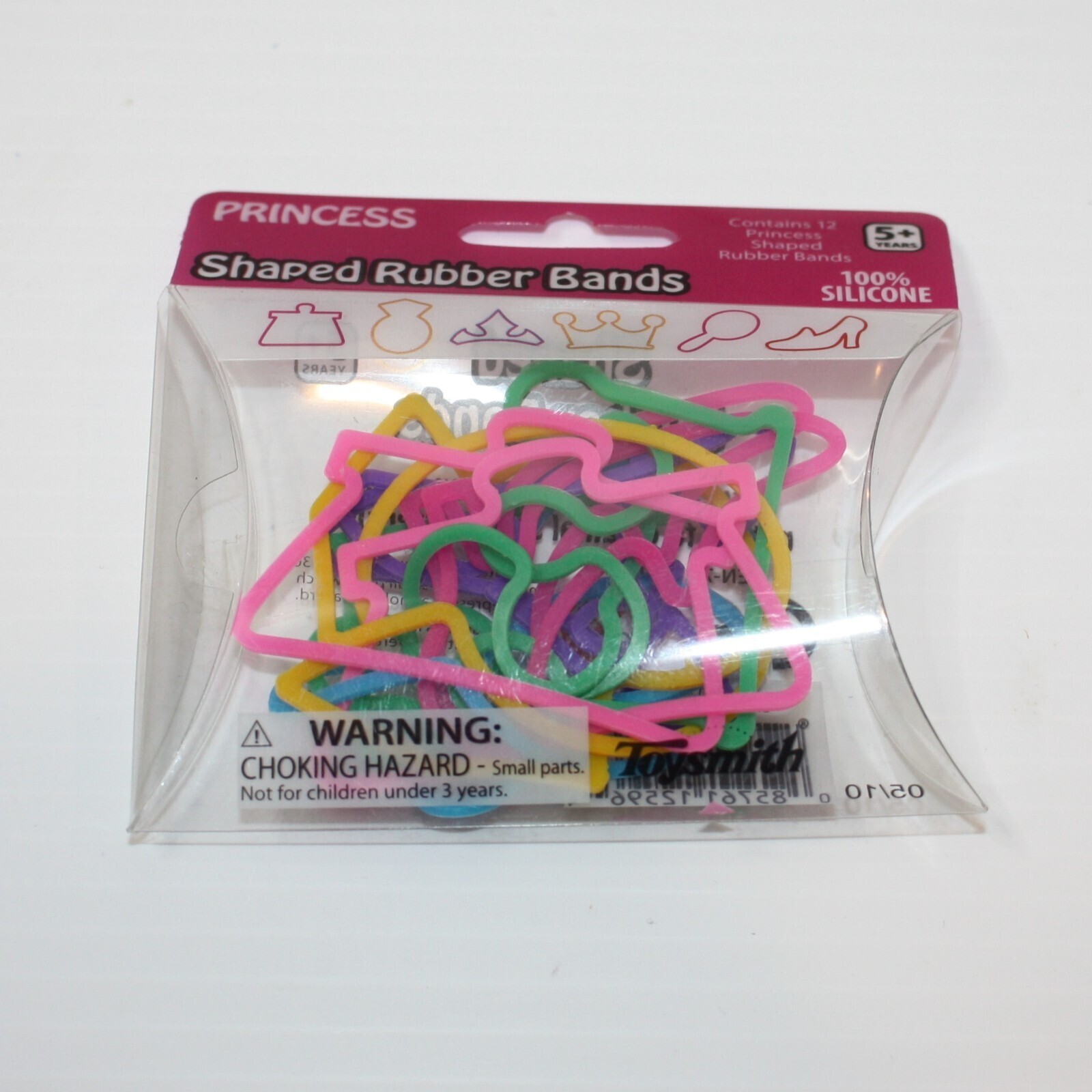 Toysmith Girl's 12 Piece Princess Shaped Rubber Bands New In Package