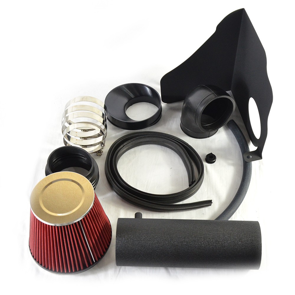 Intake Pipe with Black Wrinkle & Red Air Filter for 2005-2010 Dodge/Chrysler