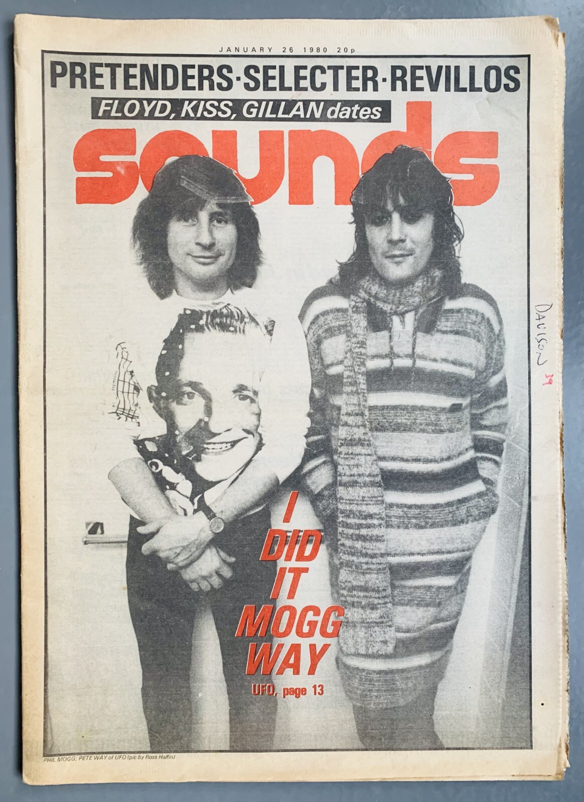 1980 UFO Phil Mogg UK Music Magazine Sounds RUSH Permanent Waves THE PRETENDERS
