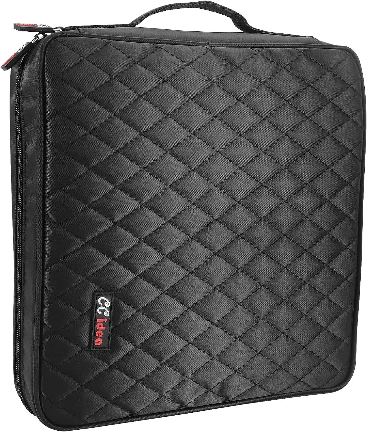 CCidea 200 Capacity CD/DVD Case Holder Portable L6''*W6''*H2.5'', 200-Black 