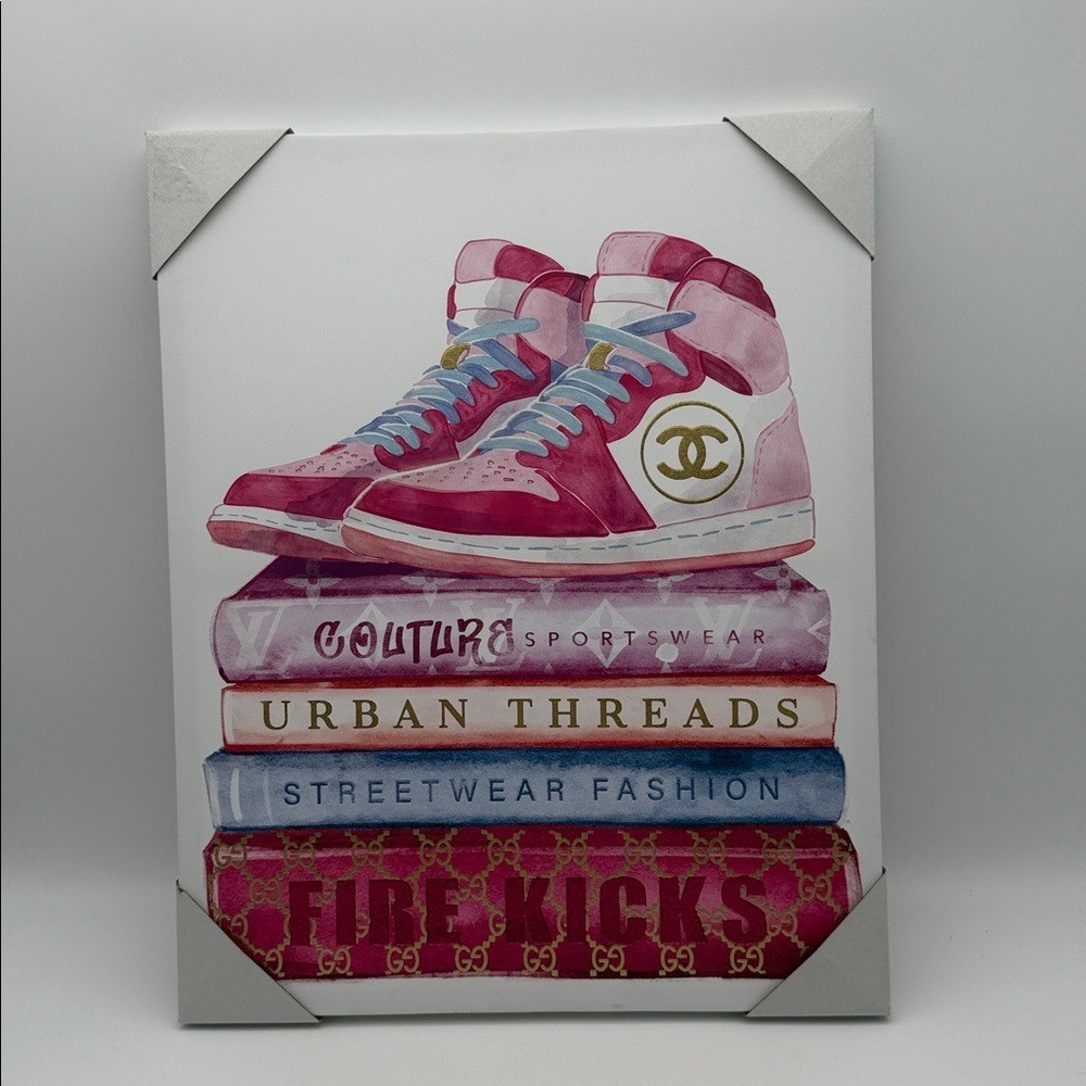 Inspiration Design Stylish Pink High-Top Sneakers 20x16