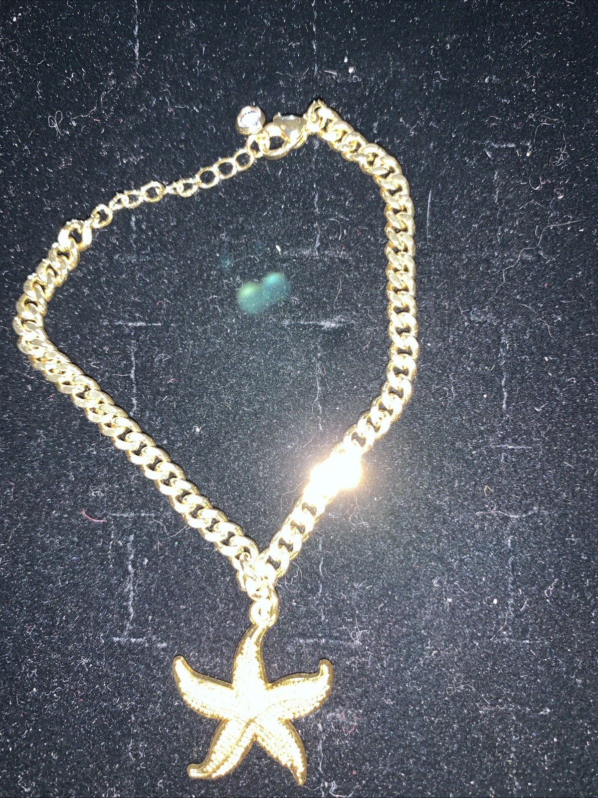 Goldstone Bracelet With A Star Fish Charm, Costume Design New Med Size.