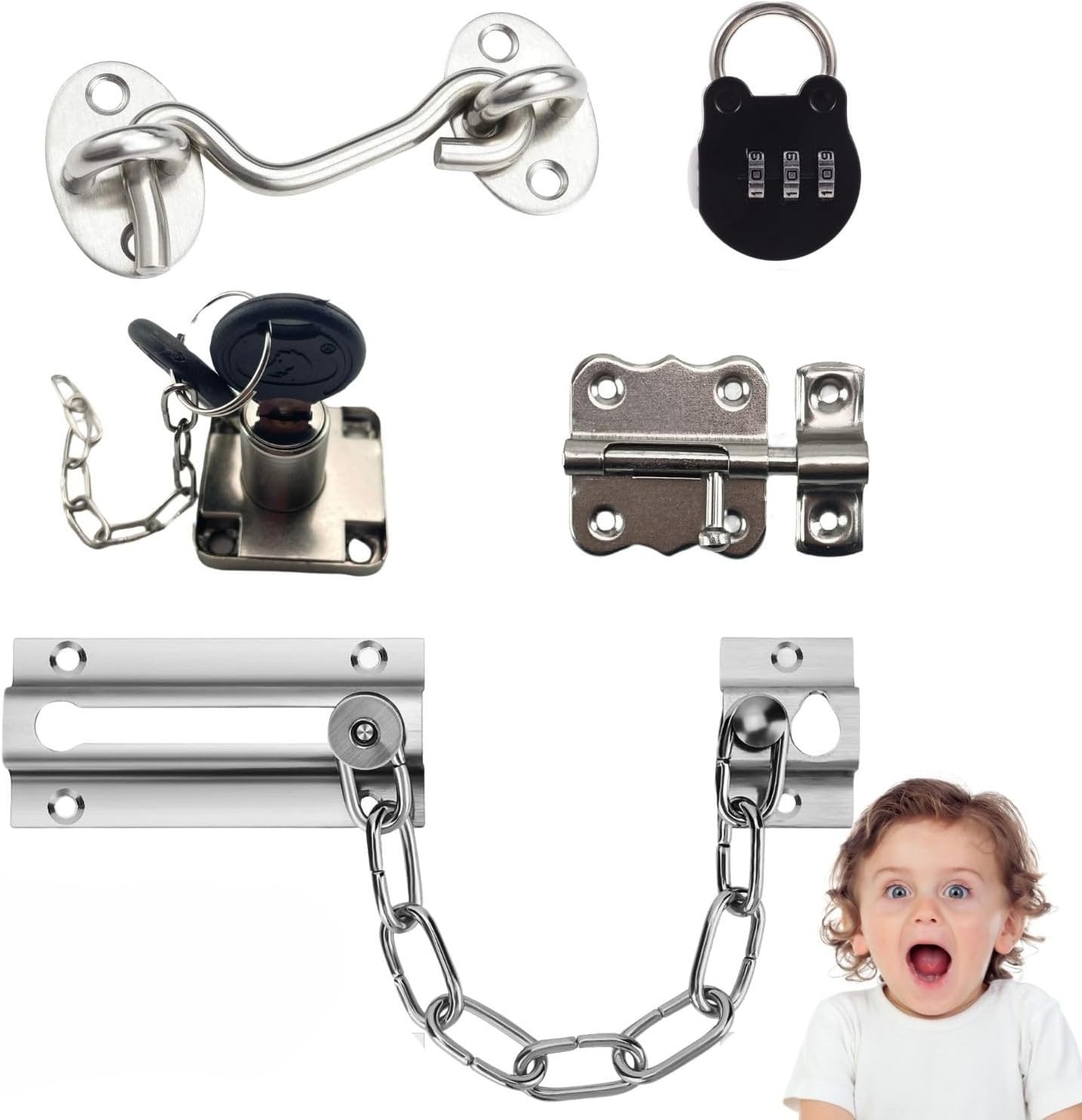 5 Pieces Busy Board DIY Accessories for Toddlers - Sensory Board Parts - Latch- 