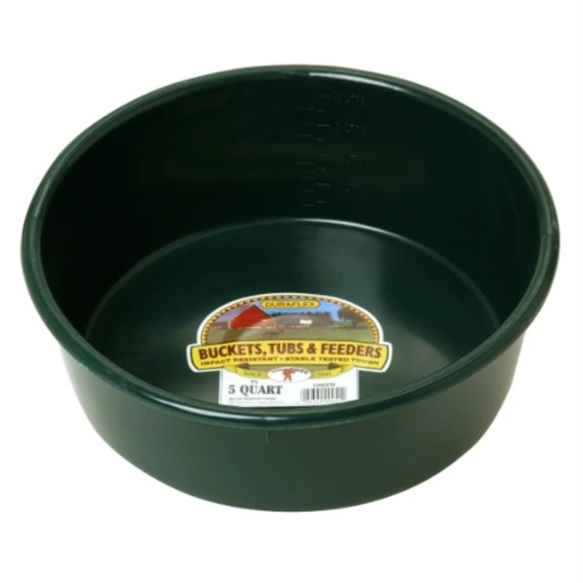 Miller Manufacturing Plastic Dark Green 5 Quart Bucket Tub Feeder