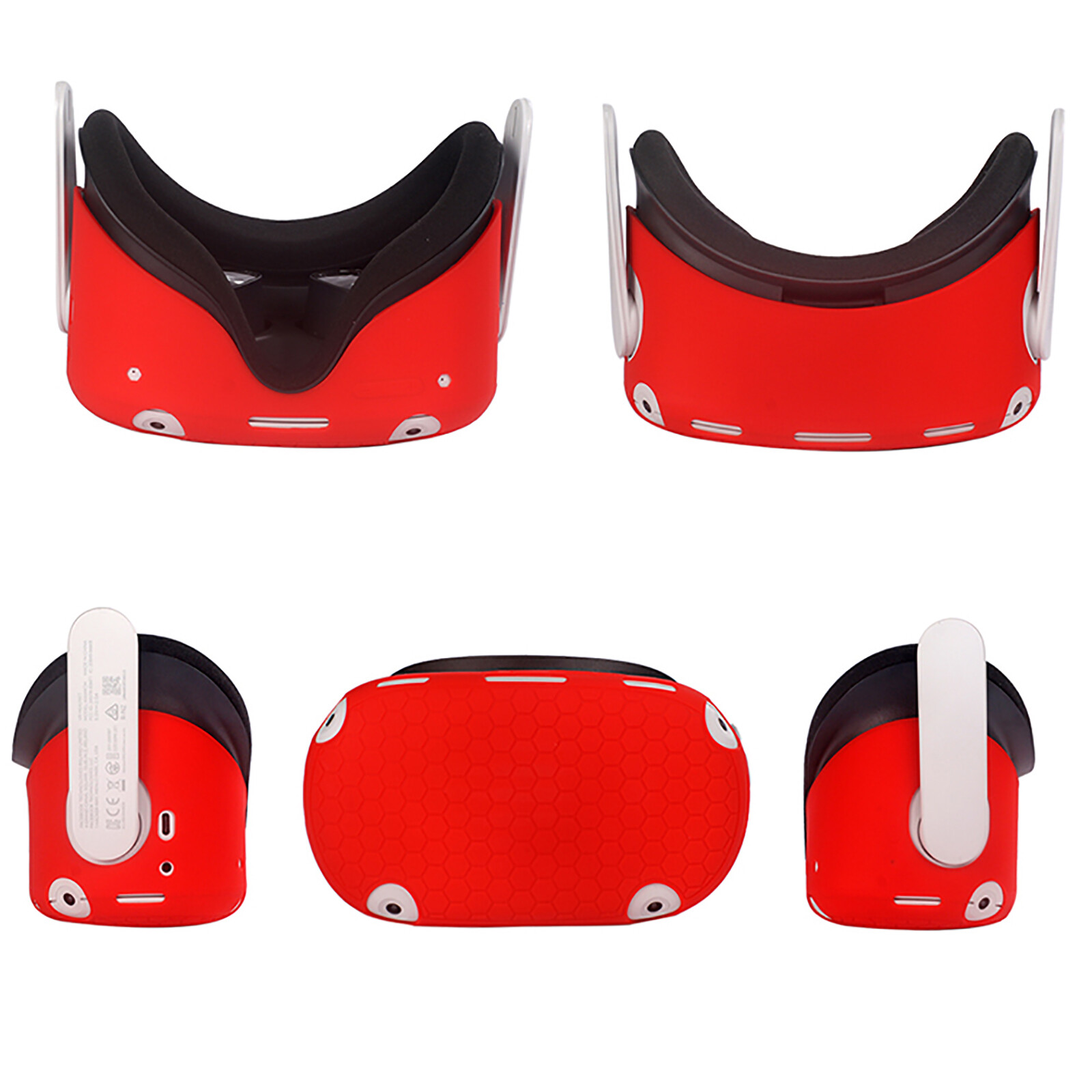 VR Headset Silicone Case (Red) - Hygienic Protection, VR Gaming & Daily Use