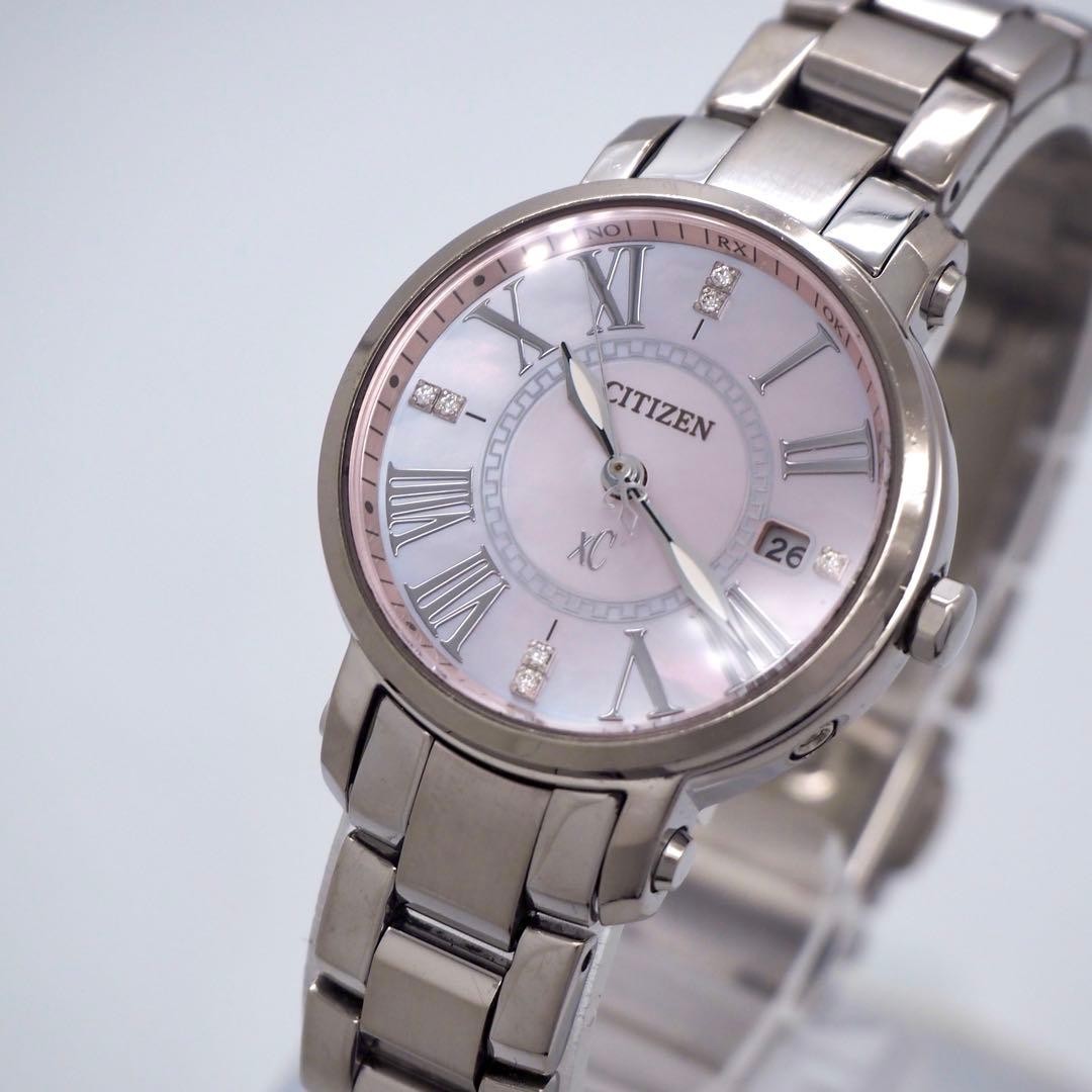 710 Working [Excellent Condition] CITIZEN Women's Watch XC Radio Solar Pink
