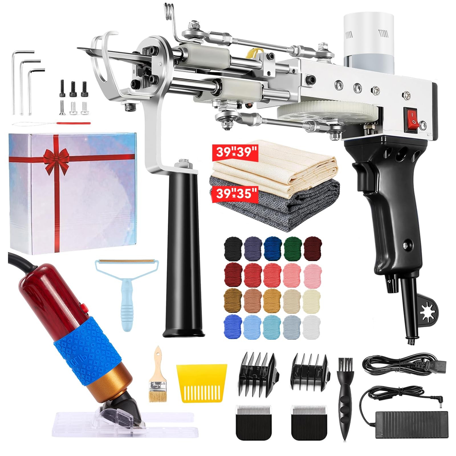 BESGEER Rug Tufting Gun with Carpet Trimmer Kit - Tuft 39"X39", Olive Black 