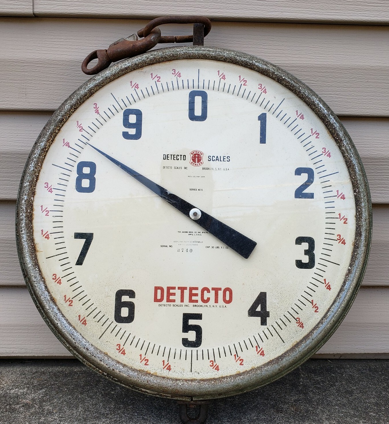 Rare Vintage Jacob Bros Detecto 30 LB Scale Double Face Series 40S Country Store