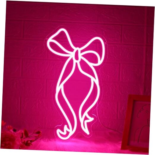 Neon Sign -  Neon Signs for Wall Decor, Pink Ribbon Light up Signs for Bow