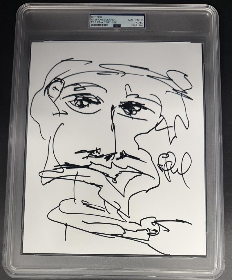 Stefan Lessard Signed Autograph PSA/DNA Encapsulated Art Sketch Dave Matthews