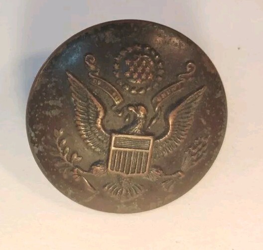 1800s Antique american great seal metal 28 mm button w h horstmann phila