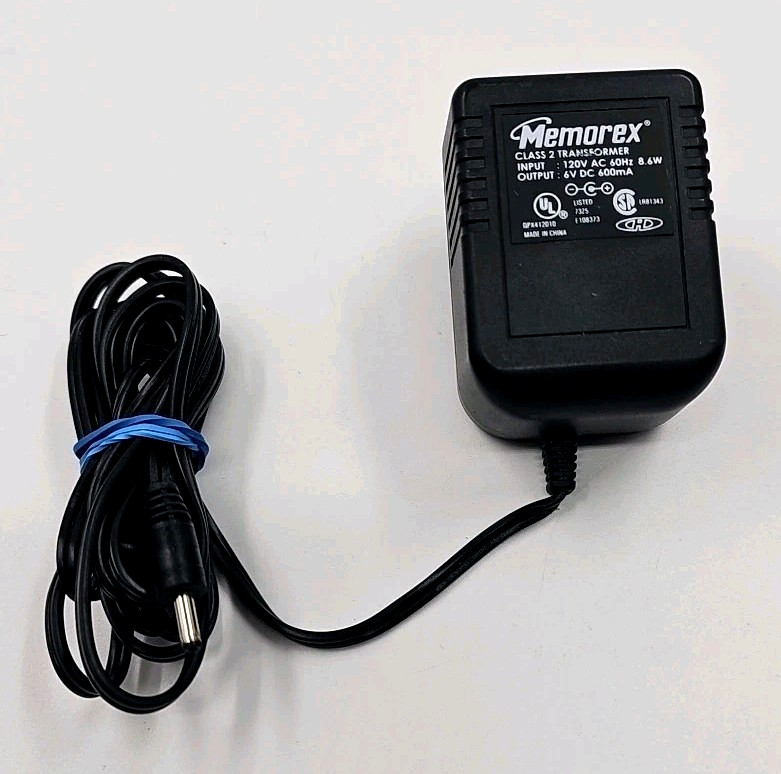 Memorex DPX412010, 120v, 8.6w, 6V DC 600mA Class 2 Transformer