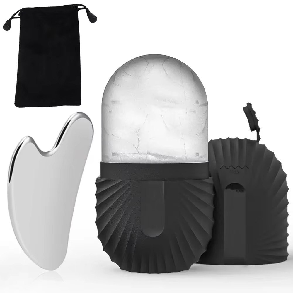 Reusable Ice Face Roller Stainless Steel Gua Sha Tool Set Skin Care Beauty Set F