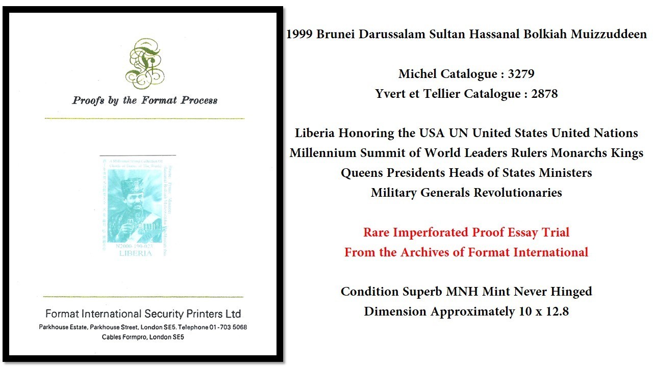 Liberia 1999 USA UN Brunei Darussalam Sultan Hassanal Bolkiah Proof Mi#3279 MNH