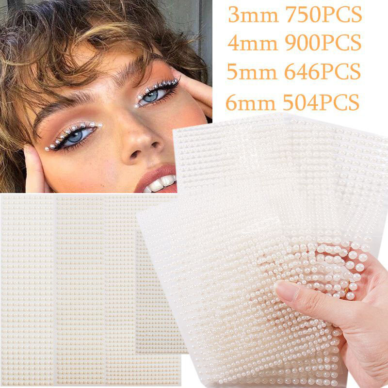3D Pearl Face Jewels Eyeshadow Stickers Self Adhesive Face Body Eyebrow Diamon ∂