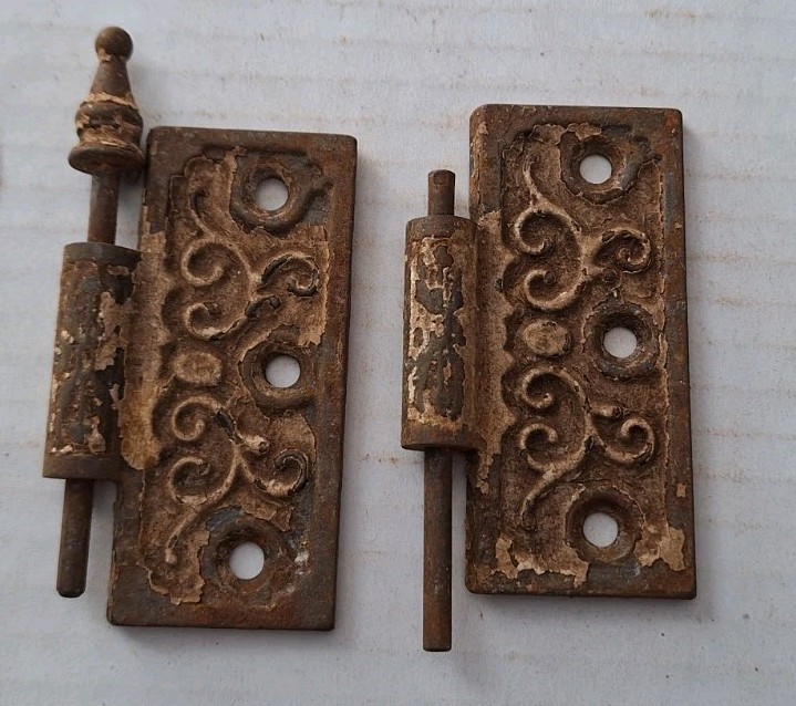 Antique Ornate Eastlake Victorian Door Hinge Steeple Top #6